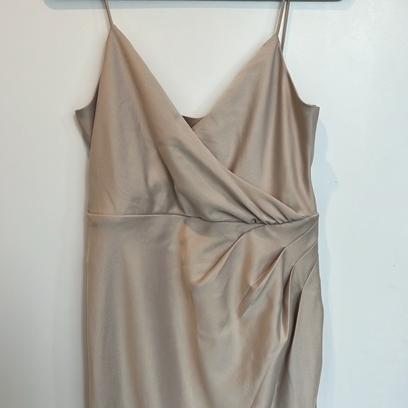 BHLDN Freya Satin Champagne Dress Size 8 - Picture 2 of 6
